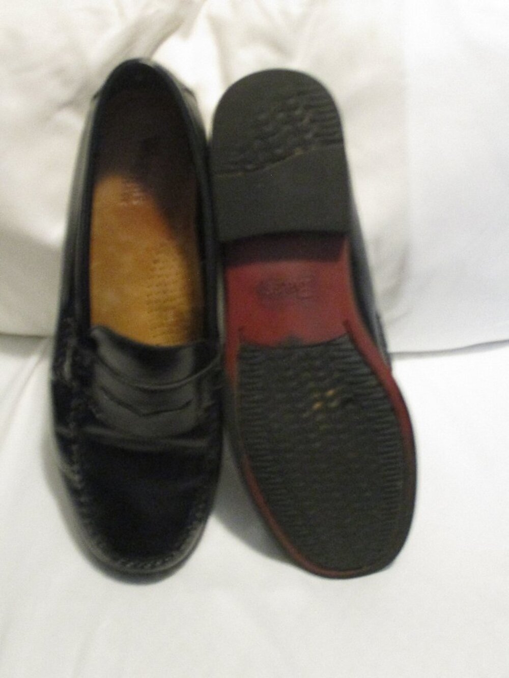 Bass Black Leather Penny Loafers 10 wide - Picture 6 of 10